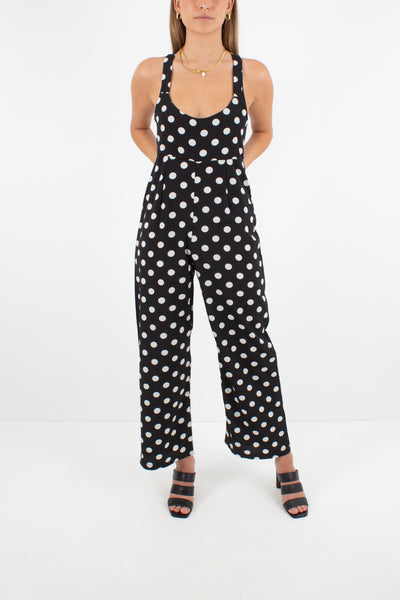 Black & White Polka Dot Jumpsuit - Size XS/S