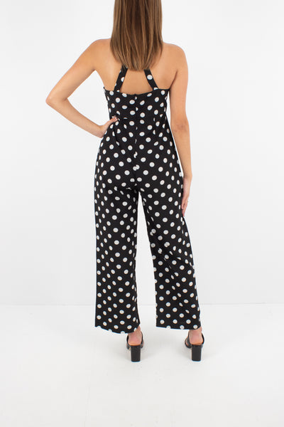 Black & White Polka Dot Jumpsuit - Size XS/S