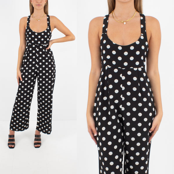 Black & White Polka Dot Jumpsuit - Size XS/S