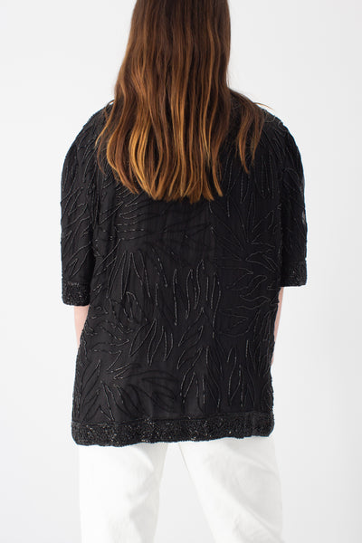 Black Sequinned Blouse Jacket - Free Size