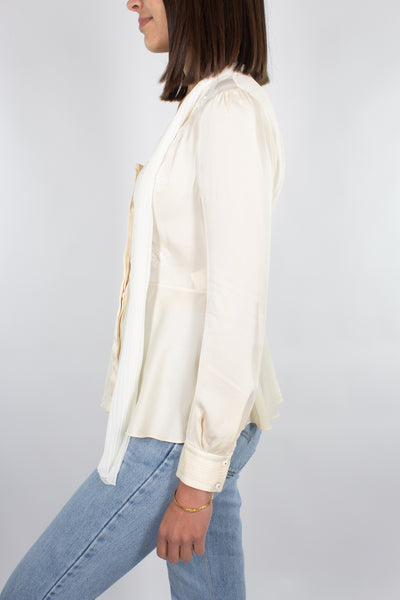 Cream Silk Blouse - Size XS/S