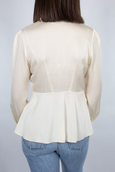 Cream Silk Blouse - Size XS/S