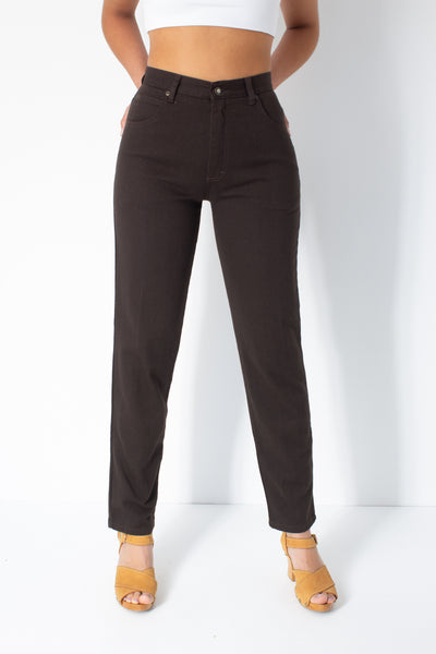 Dark Brown High Waist Jeans - Size S / 26"