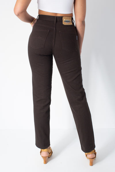 Dark Brown High Waist Jeans - Size S / 26"