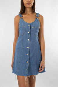 Denim Mini Dres - Button Down - Size XS/S/M