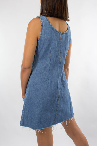 Denim Mini Dres - Button Down - Size XS/S/M