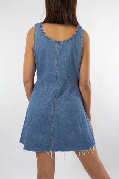 Denim Mini Dres - Button Down - Size XS/S/M