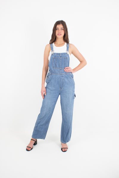 Mid Blue Long Denim Overalls - GAP (#1MID) - 4 Sizes XS, S, M & L