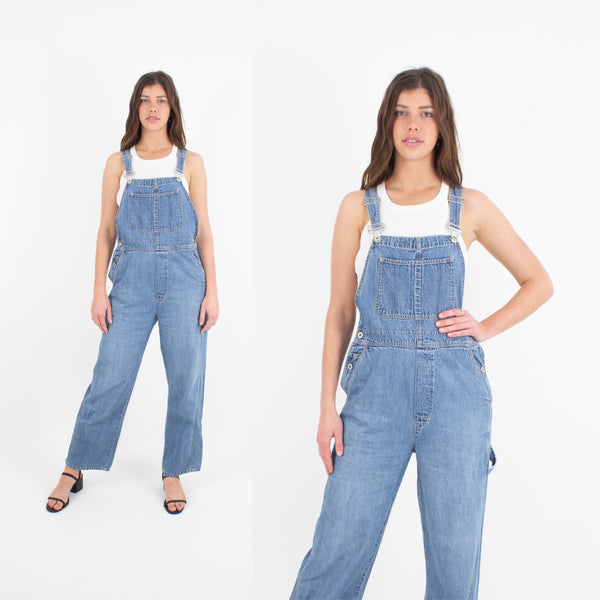 Mid Blue Long Denim Overalls - GAP (#1MID) - 4 Sizes XS, S, M & L