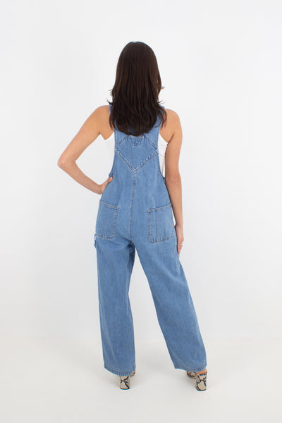 Mid Blue Long Denim Overalls - GAP (#2MID) - 5 Sizes XS, S, M, L & XL