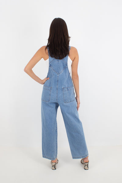 Mid Blue Long Denim Overalls - GAP (#9MID) - 3 Sizes S, M & L