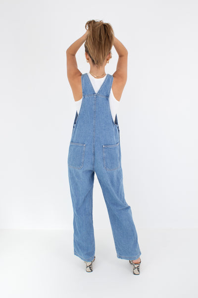 GAP Mid Blue Long Denim Overalls (#5MID) - 4 Sizes XS, S, M & L