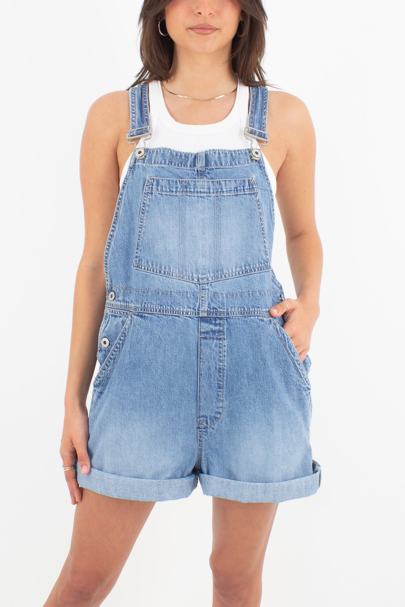 Mid Blue Denim Overalls - GAP (#1MID) - 2 Sizes M & L