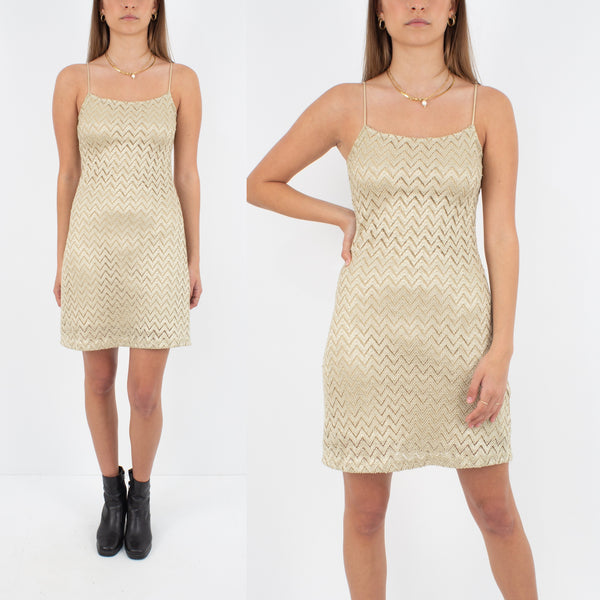 Gold Stretch Mini Dress - Size XS/S