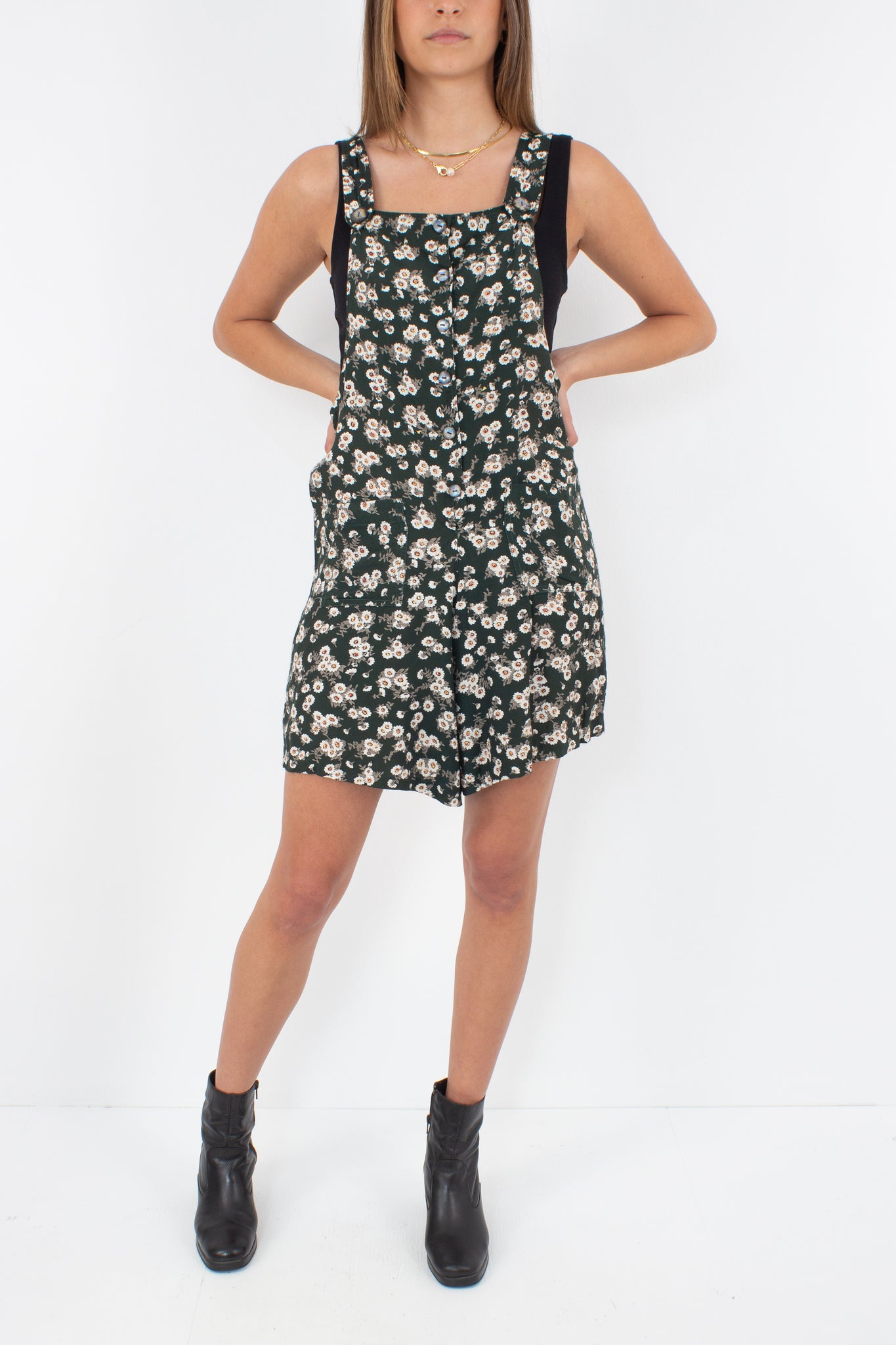 Green Floral Playsuit - Size XXS/XS