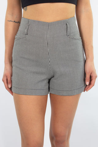 Houndstooth Stretch Shorts - Size S / 26"