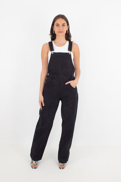 Black Long Denim Overalls - J Galt - Size XS/S