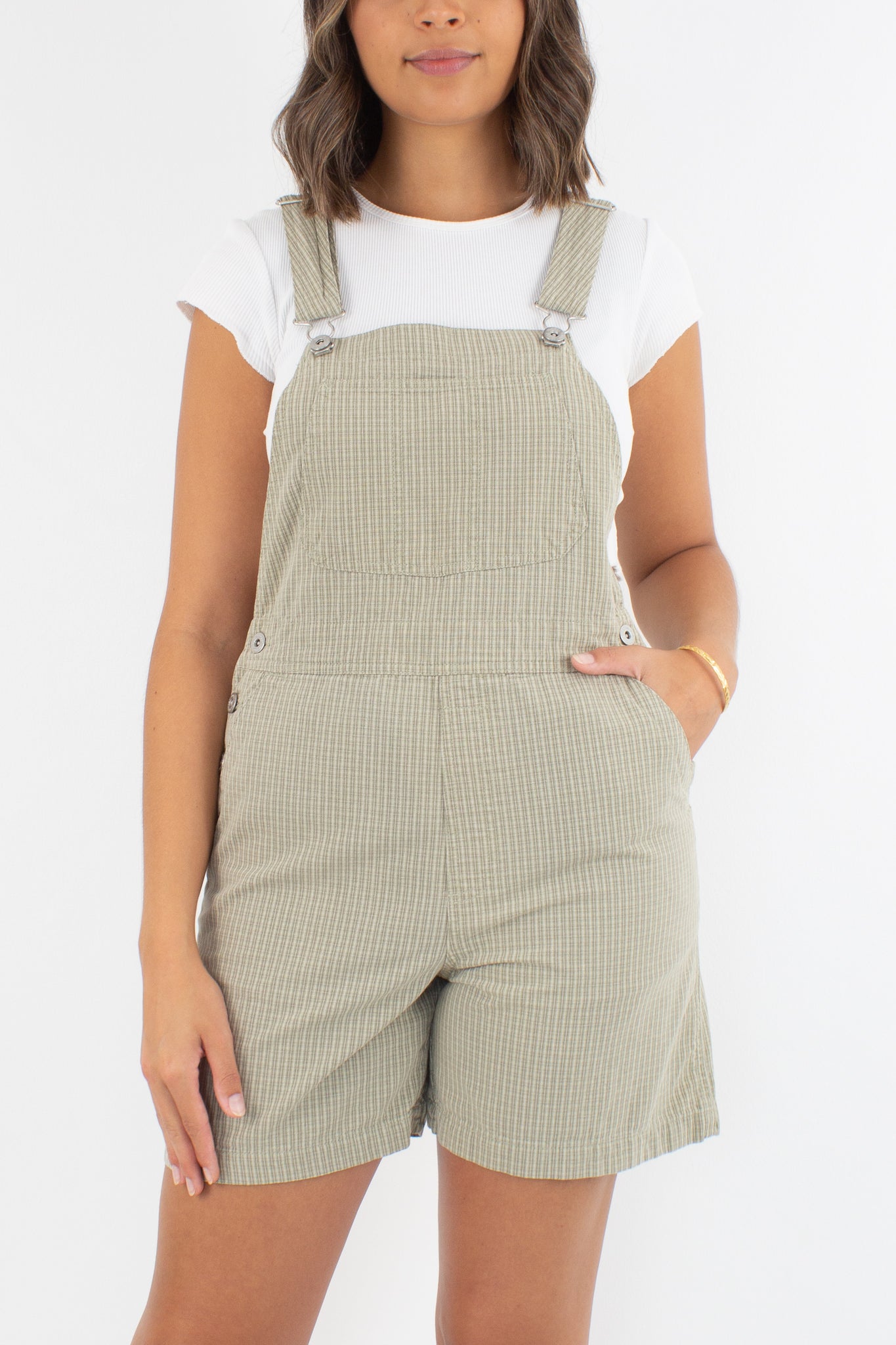 Khaki Check Overalls - 2 Sizes S & M