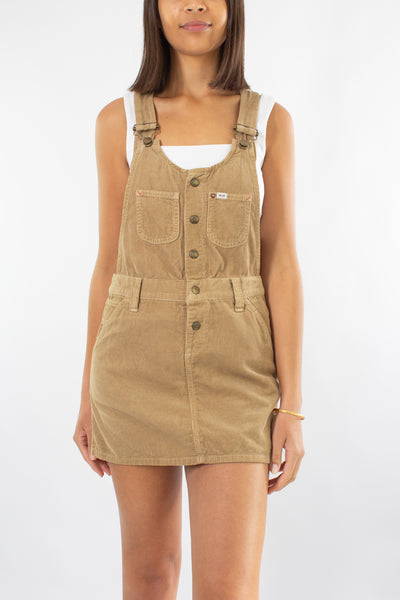 LEE Cord Mini Dress in Tan - Size S/M