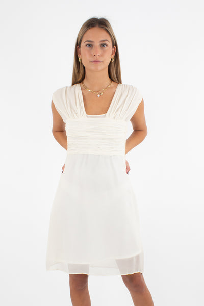 Off White / Ivory LISA HO Silk Dress - XXS/XS/S