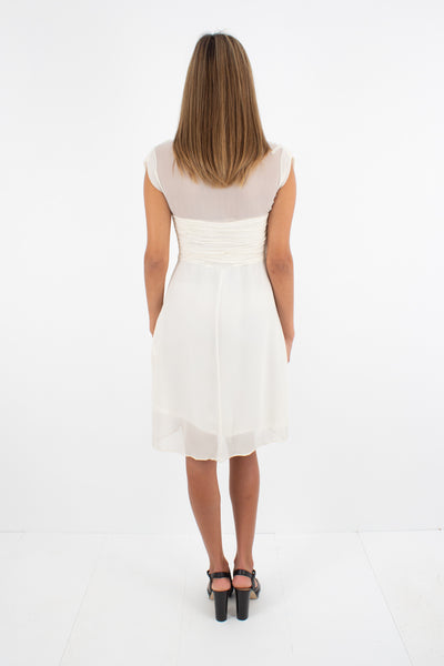 Off White / Ivory LISA HO Silk Dress - XXS/XS/S