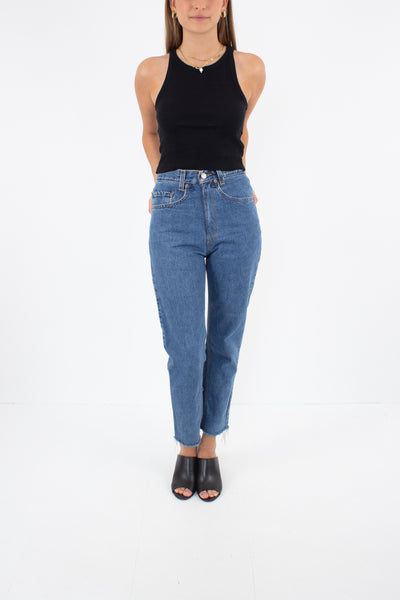 Levis Jeans - High Waist - Cropped Leg - Dark Blue Wash - Size 24" / XS / 6