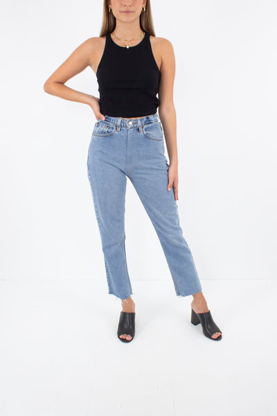 Levis Jeans - High Waist - Cropped Leg - Light Blue Wash - Size 24" / XS / 6