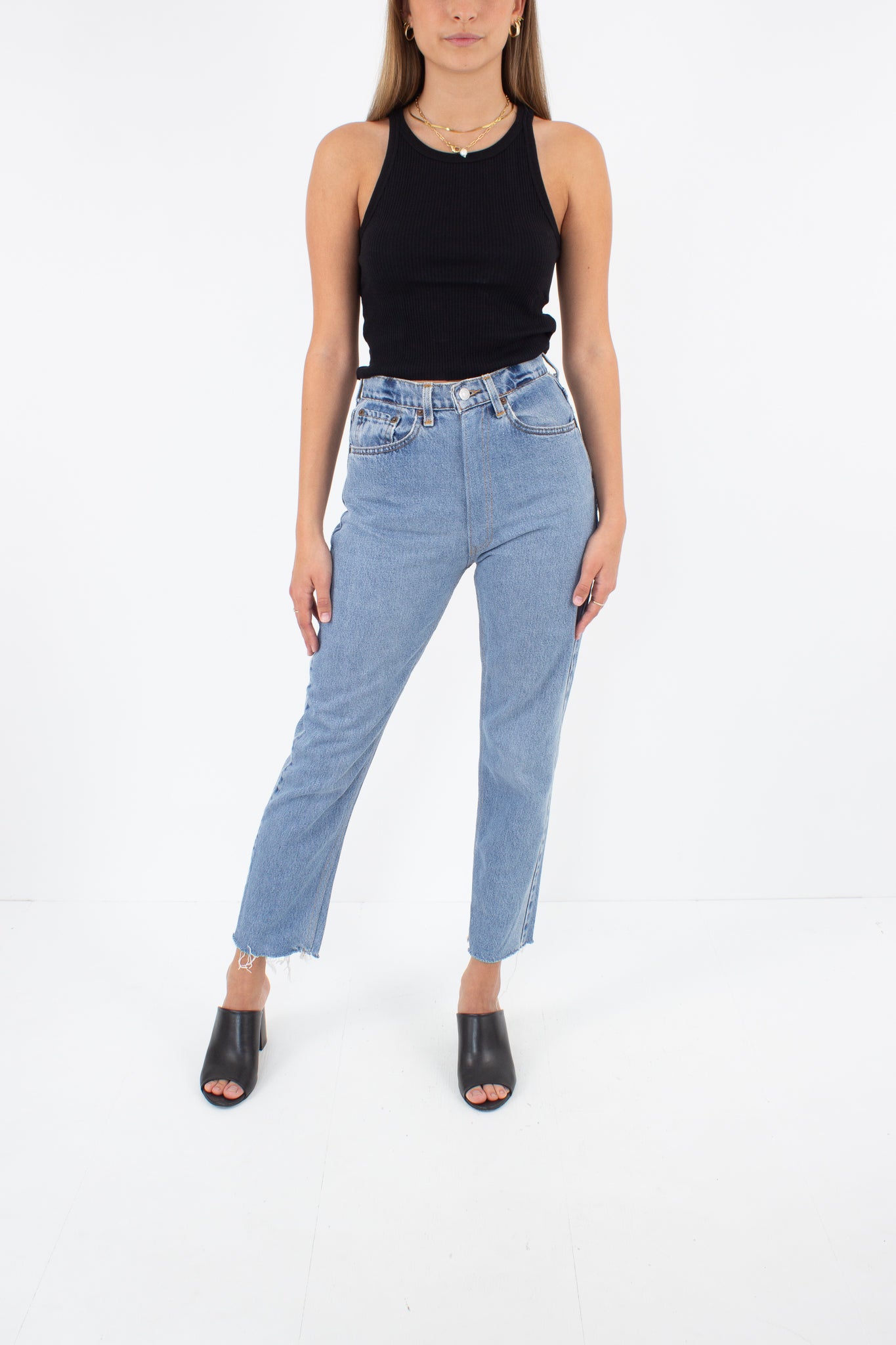 Levis Jeans - High Waist - Cropped Leg - Light Blue Wash - Size 24" / XS / 6