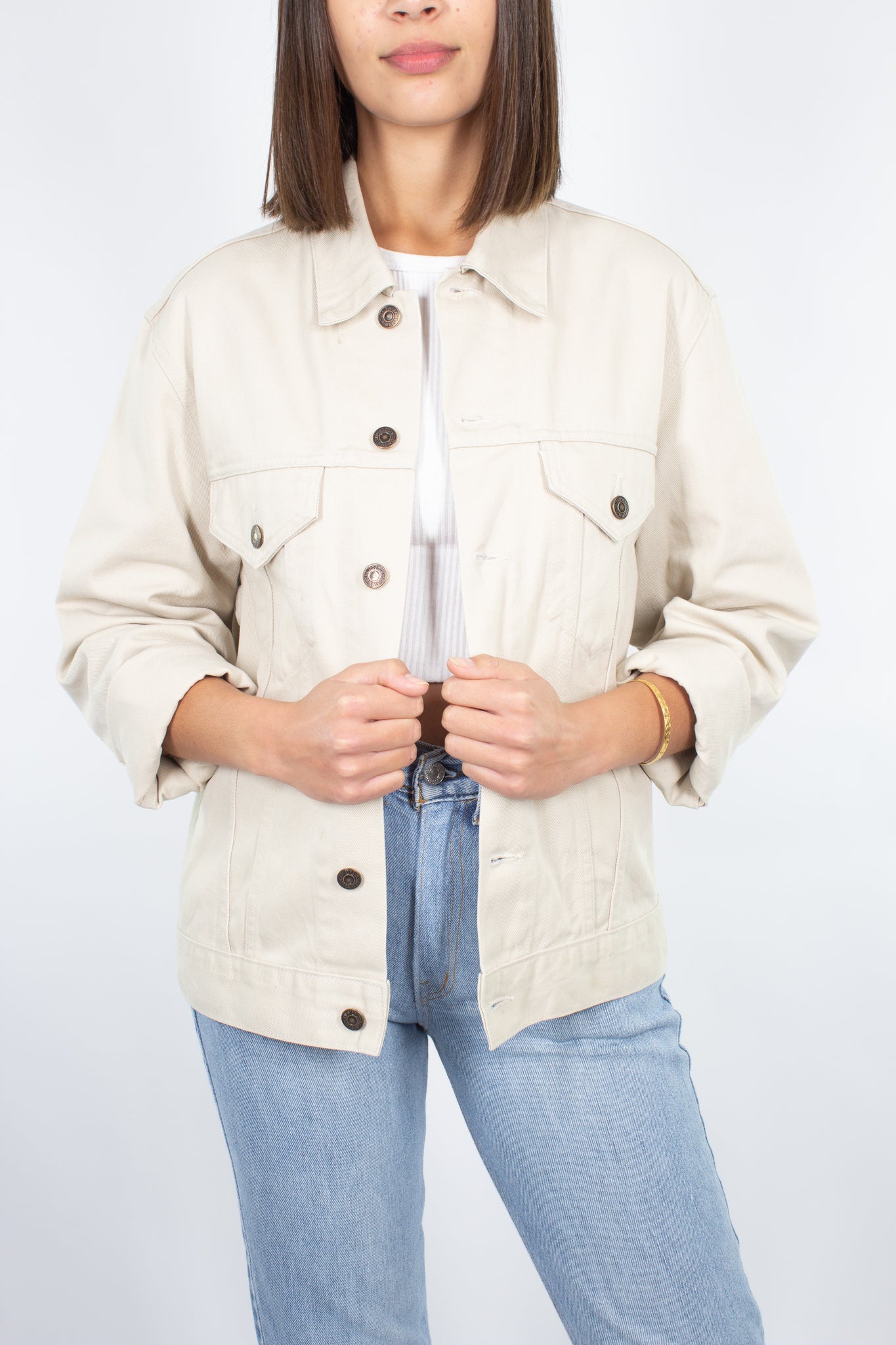 Levis Denim Jacket in Beige - Size XS/S/M/L