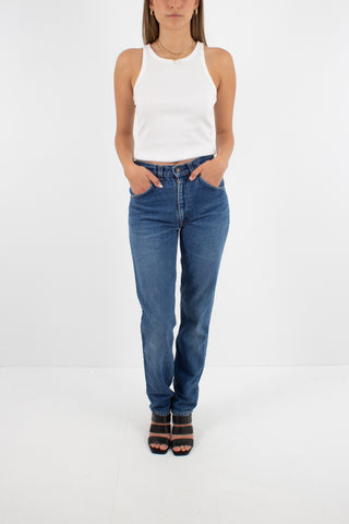 Levis Jeans - Orange Tab - Mid Rise - Tapered Leg - in Dark Blue Wash - Size 27" / XS-S