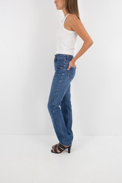 Levis Jeans - Orange Tab - Mid Rise - Tapered Leg - in Dark Blue Wash - Size 27" / XS-S