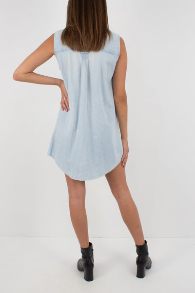Light Blue Denim Shirt Dress - Size XS/S