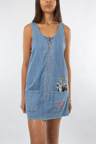 Looney Tunes Denim Mini Dress - Size XS/S/M