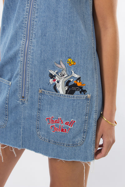 Looney Tunes Denim Mini Dress - Size XS/S/M