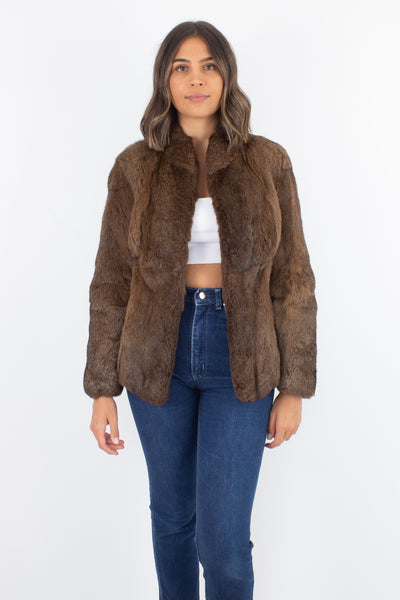 Brown Fur Coat - Size M