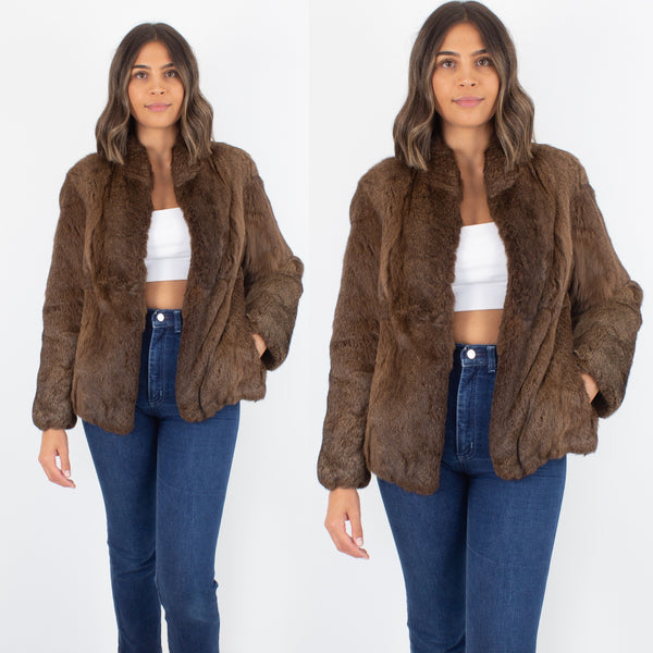 Brown Fur Coat - Size M