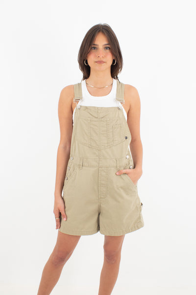 Dark Beige Denim Overalls - No Boundaries - Size S