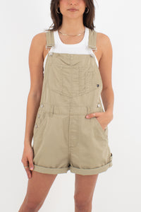 Dark Beige Denim Overalls - No Boundaries - Size S