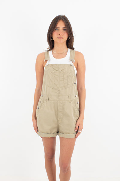 Dark Beige Denim Overalls - No Boundaries - Size S