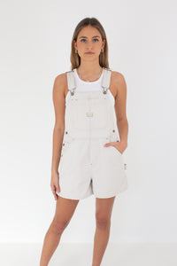 Light Beige Short Denim Overalls - Old Navy (#ONB) - 2 Sizes S & M