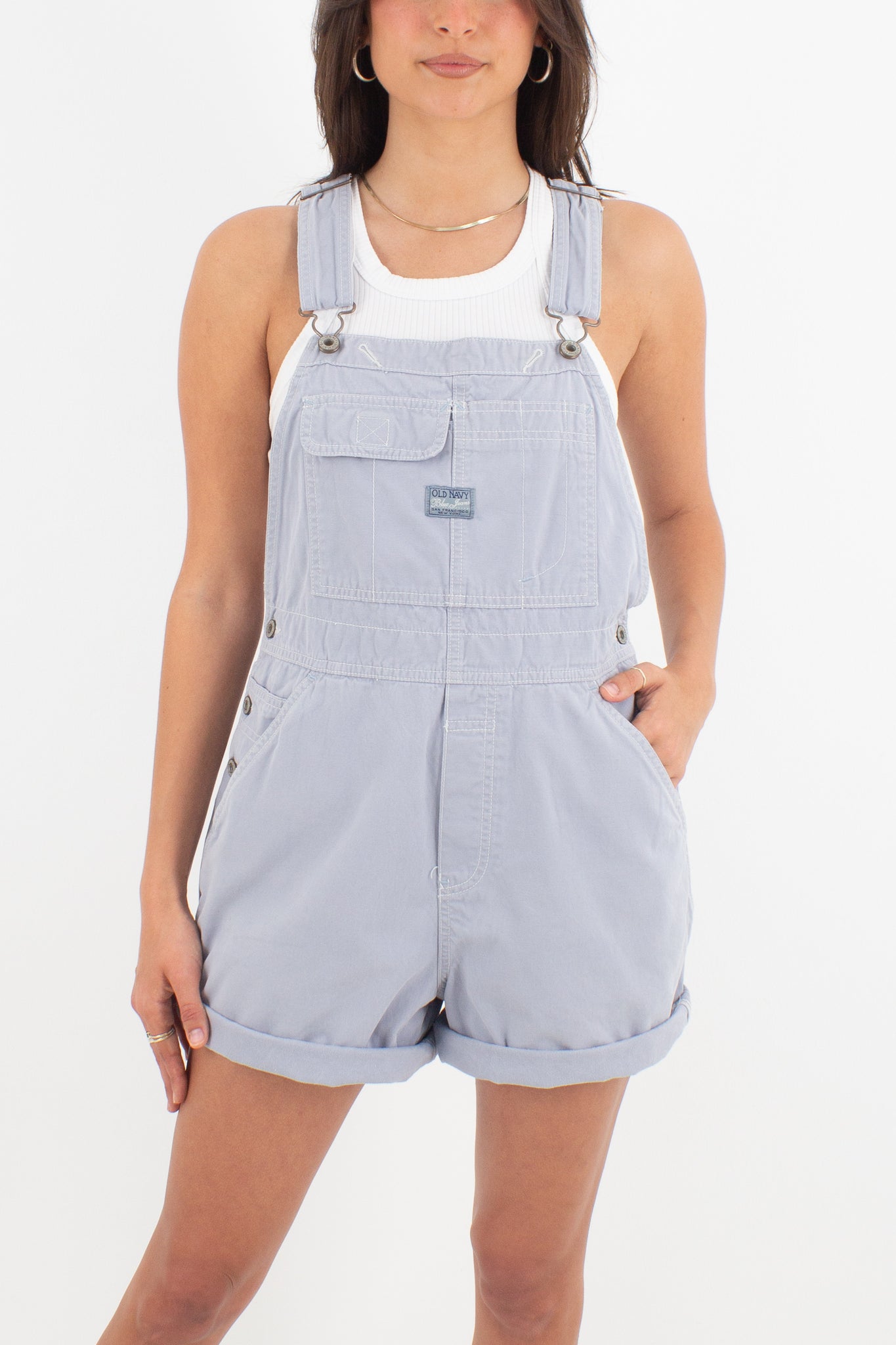 Light Grey Denim Overalls - Old Navy - Size S