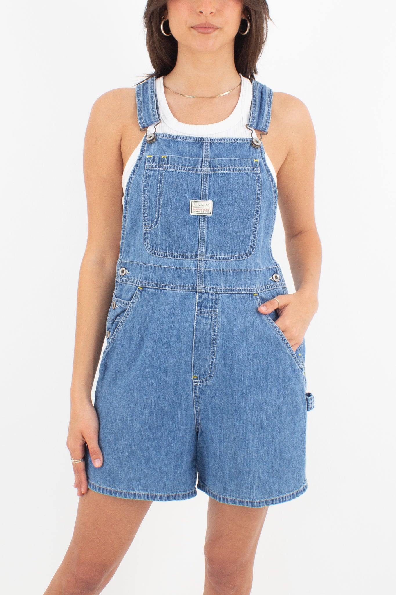 Mid Blue Short Denim Overalls - Old Navy (#13MID) - 3 Sizes S, M & L