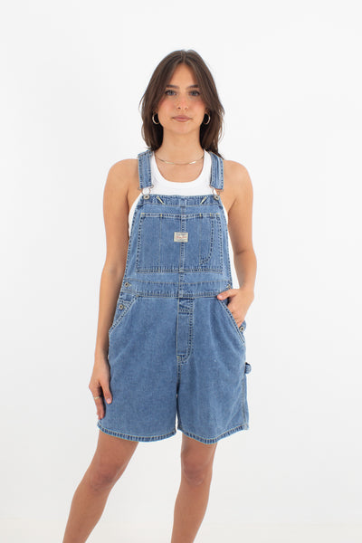 Mid Blue Short Denim Overalls - Old Navy (#14MID) - 4 Sizes S, M, L & XL