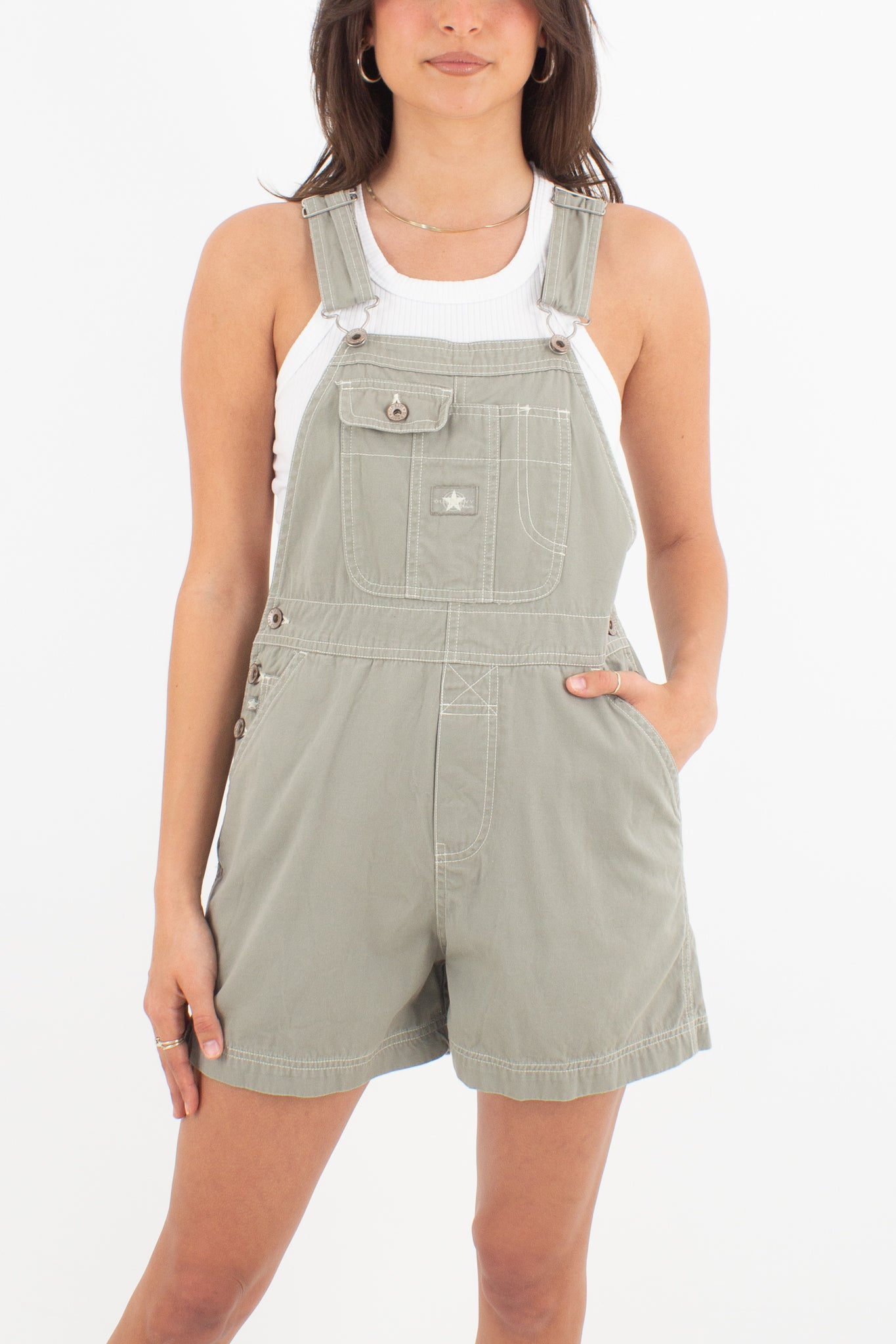 Sage Green Denim Overalls - Old Navy - Size XS