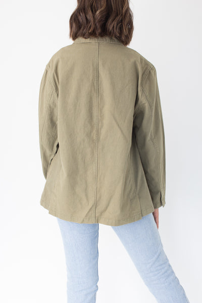 Khaki Linen Jacket - Size XS/S/M