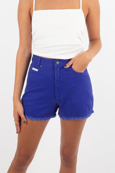 High Waist Purple Denim Shorts - Deadstock - 3 Sizes XXS & XS & S