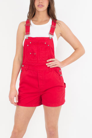 Red Denim Overalls - 2 Sizes S & M