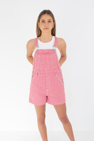 Red & White Gingham Check Overalls - No Boundaries - 4 Sizes XS, S, M & L