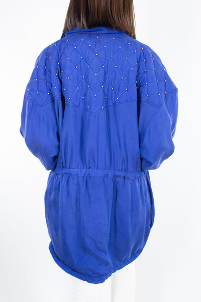 Royal Blue Silk Jacket - Free Size