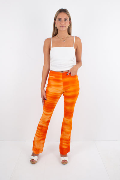 Y2K Tie Dye Bright Orange Pants - Bootcut Leg - NWT - 2 Sizes XS/S & S/M